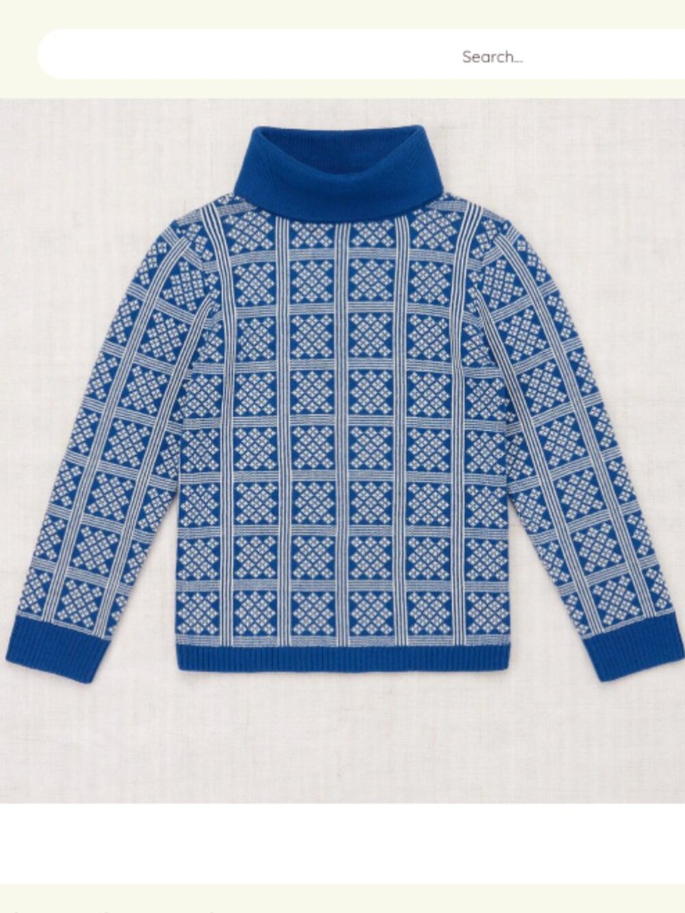 Misha & Puff Izzy Turtleneck Blueberry Vintage Grid Size 4